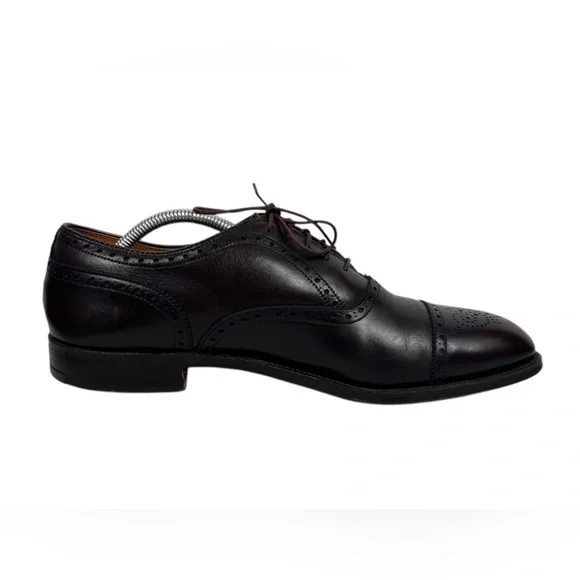 Alden Oxford Dress Shoes Men 11 Brown Leather Cap Toe 908 Brogue Lace Made USA